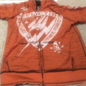 Affliction reversible zip up shirt men’s